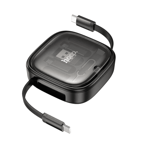 Hoco U140 Retractable 6-in-1 Fast Charging Cable Set – Black
